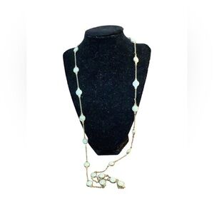 Lia Sophia Gold Tone Beaded Necklace 36”